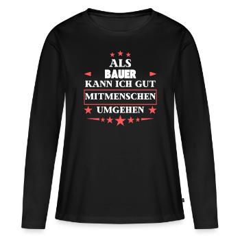 En tant qu’agriculteur, il traite ses semblables. - T-shirt manches longues Premium bio Femme - noir - Devant - Julia (174cm)