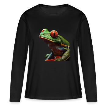 Rainette aux yeux rouges - T-shirt manches longues Premium bio Femme - noir - Devant - Julia (174cm)
