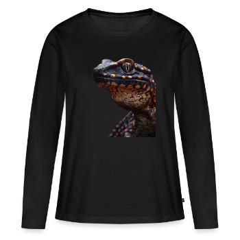 salamandre - T-shirt manches longues Premium bio Femme - noir - Devant - Julia (174cm)