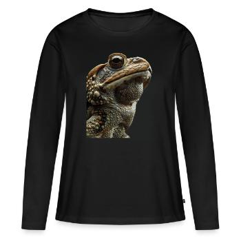 Crapaud - T-shirt manches longues Premium bio Femme - noir - Devant - Julia (174cm)