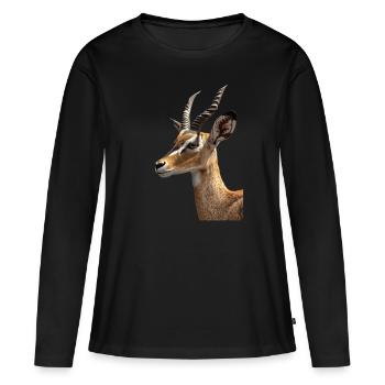 Antilope - T-shirt manches longues Premium bio Femme - noir - Devant - Julia (174cm)
