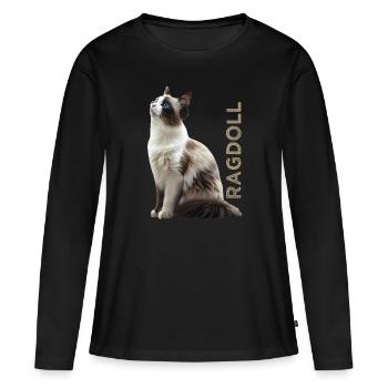 Poupée de chiffon - T-shirt manches longues Premium bio Femme - noir - Devant - Julia (174cm)