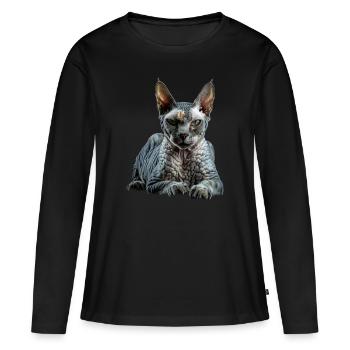 Devon Rex - T-shirt manches longues Premium bio Femme - noir - Devant - Julia (174cm)