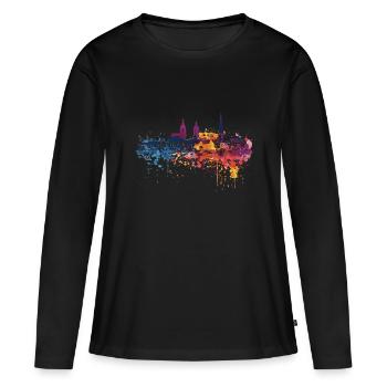 Menden (Sauerland) - T-shirt manches longues Premium bio Femme - noir - Devant - Julia (174cm)