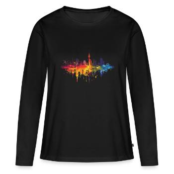 Mülheim an der Ruhr - T-shirt manches longues Premium bio Femme - noir - Devant - Julia (174cm)