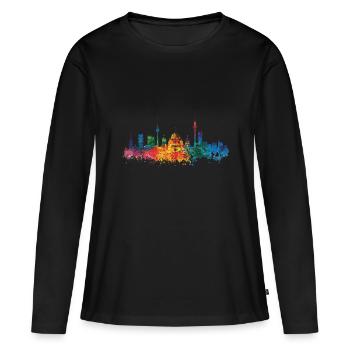 Munich - T-shirt manches longues Premium bio Femme - noir - Devant - Julia (174cm)