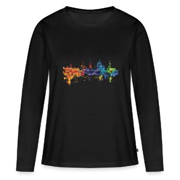 Potsdam - T-shirt manches longues Premium bio Femme - noir - Devant - Julia (174cm)