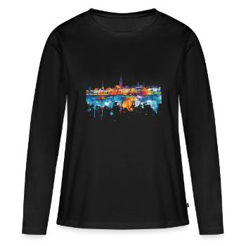 Radolfzell au bord du lac de Constance - T-shirt manches longues Premium bio Femme - noir - Devant - Julia (174cm)