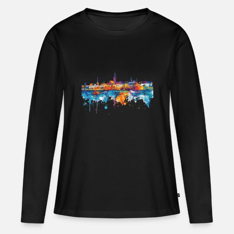 Radolfzell am Bodensee - Frauen Premium Bio Langarmshirt - Schwarz