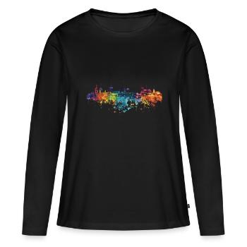 Verden (Aller) - T-shirt manches longues Premium bio Femme - noir - Devant - Julia (174cm)