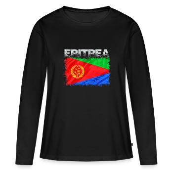 Eritrea - Frauen Premium Bio Langarmshirt - Schwarz - Vorne - Julia (174cm)