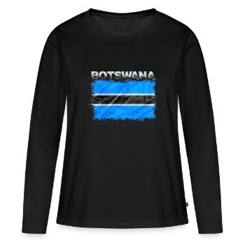 Botswana - T-shirt manches longues Premium bio Femme - noir - Devant - Julia (174cm)