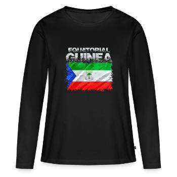 Guinée - T-shirt manches longues Premium bio Femme - noir - Devant - Julia (174cm)