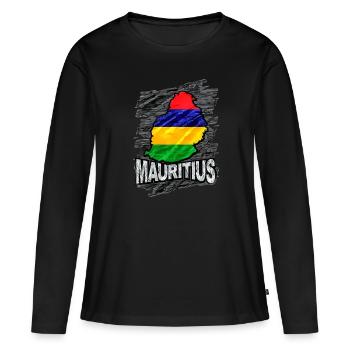 Mauritius - Women's Premium Organic Long Sleeve Shirt - black - Front - Julia (174cm)
