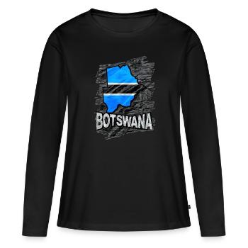 Botswana - T-shirt manches longues Premium bio Femme - noir - Devant - Julia (174cm)
