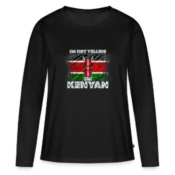 Kenya - T-shirt manches longues Premium bio Femme - noir - Devant - Julia (174cm)