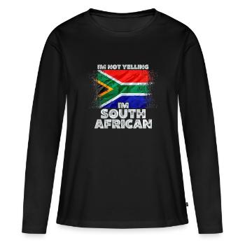 Afrique du Sud - T-shirt manches longues Premium bio Femme - noir - Devant - Julia (174cm)