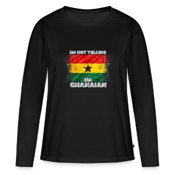 Ghana - T-shirt manches longues Premium bio Femme - noir - Devant - Julia (174cm)