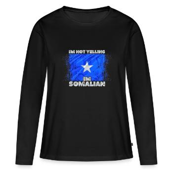 Somalie - T-shirt manches longues Premium bio Femme - noir - Devant - Julia (174cm)