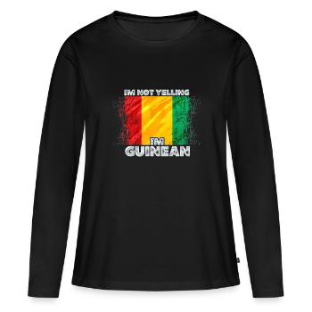 Guinée - T-shirt manches longues Premium bio Femme - noir - Devant - Julia (174cm)