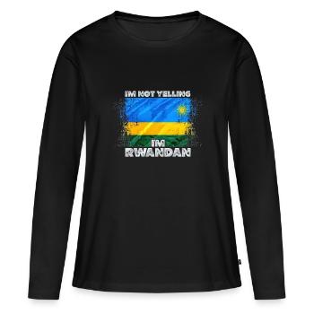 Rwanda - T-shirt manches longues Premium bio Femme - noir - Devant - Julia (174cm)