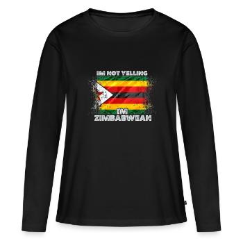Zimbabwe - T-shirt manches longues Premium bio Femme - noir - Devant - Julia (174cm)