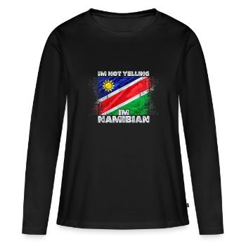 Namibia - Frauen Premium Bio Langarmshirt - Schwarz - Vorne - Julia (174cm)
