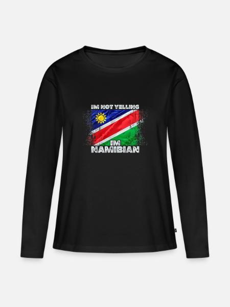 Namibia - Frauen Premium Bio Langarmshirt - Schwarz