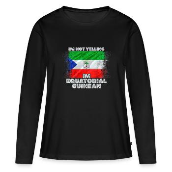 Guinée - T-shirt manches longues Premium bio Femme - noir - Devant - Julia (174cm)