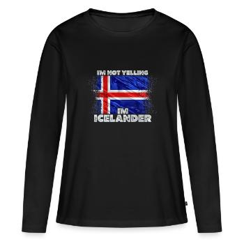 Islande - T-shirt manches longues Premium bio Femme - noir - Devant - Julia (174cm)