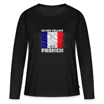 Frankreich - Frauen Premium Bio Langarmshirt - Schwarz - Vorne - Julia (174cm)