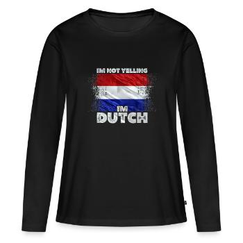 Pays-Bas - T-shirt manches longues Premium bio Femme - noir - Devant - Julia (174cm)