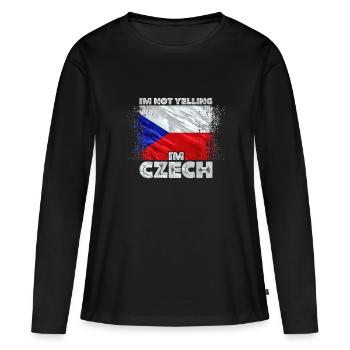 Tchéquie - T-shirt manches longues Premium bio Femme - noir - Devant - Julia (174cm)