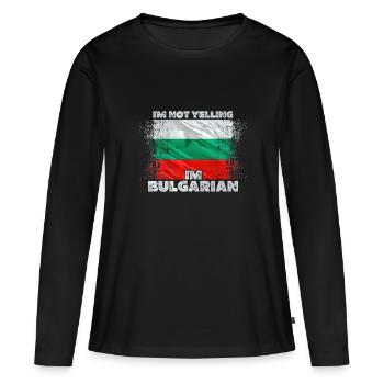 Bulgarie - T-shirt manches longues Premium bio Femme - noir - Devant - Julia (174cm)