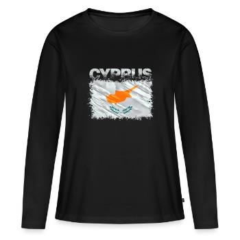 Chypre - T-shirt manches longues Premium bio Femme - noir - Devant - Julia (174cm)