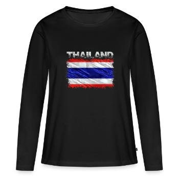 Thaïlande - T-shirt manches longues Premium bio Femme - noir - Devant - Julia (174cm)