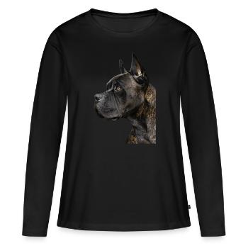 Cane corso - T-shirt manches longues Premium bio Femme - noir - Devant - Julia (174cm)