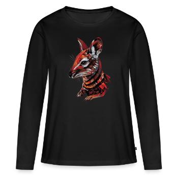 Blouson aviateur tranquillisant - T-shirt manches longues Premium bio Femme - noir - Devant - Julia (174cm)