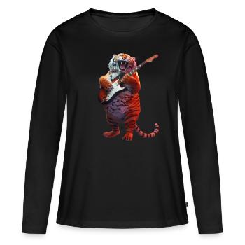 Tiger - Frauen Premium Bio Langarmshirt - Schwarz - Vorne - Julia (174cm)