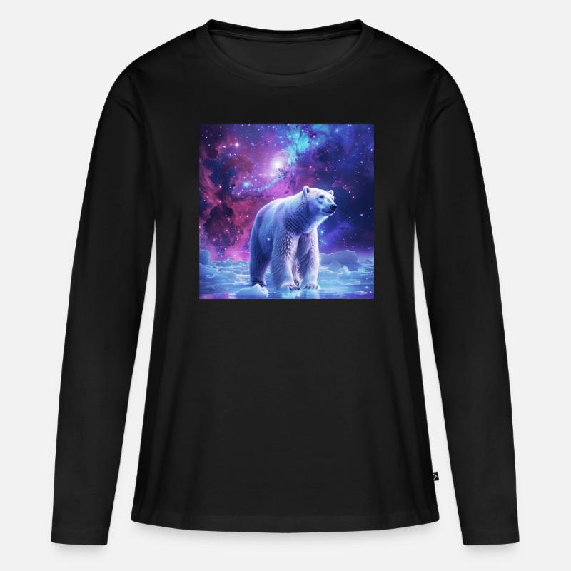 Eisbär - Frauen Premium Bio Langarmshirt - Schwarz