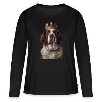 Saint-bernard - T-shirt manches longues Premium bio Femme - noir - Devant - Julia (174cm)