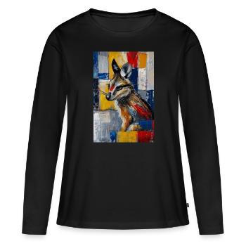 Blouson aviateur tranquillisant - T-shirt manches longues Premium bio Femme - noir - Devant - Julia (174cm)