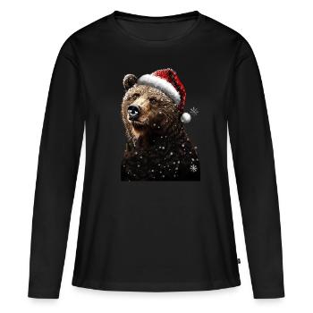 Porter - T-shirt manches longues Premium bio Femme - noir - Devant - Julia (174cm)