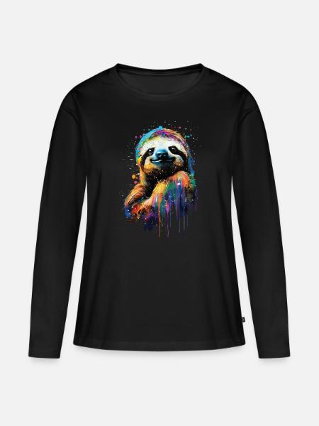 Faultier - Premium økologisk langærmet T-shirt til kvinder - sort