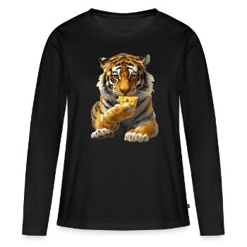 Tiger - Frauen Premium Bio Langarmshirt - Schwarz - Vorne - Julia (174cm)