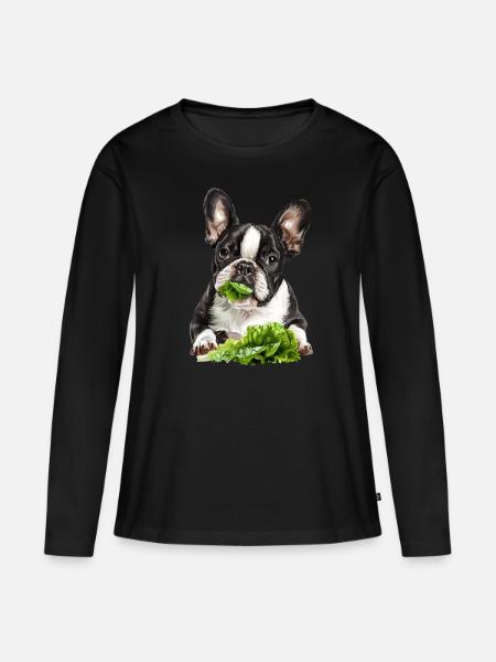 Hund - Frauen Premium Bio Langarmshirt - Schwarz