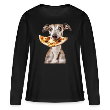 Lévrier - T-shirt manches longues Premium bio Femme - noir - Devant - Julia (174cm)