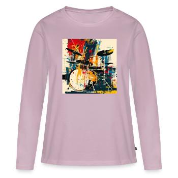 Percussion - T-shirt manches longues Premium bio Femme - rose poudré - Devant - Julia (174cm)