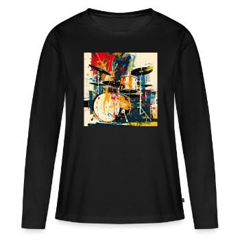 Percussion - Women's Premium Organic Long Sleeve Shirt - black - Front - Julia (174cm)