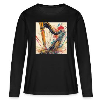 Harpe - T-shirt manches longues Premium bio Femme - noir - Devant - Julia (174cm)